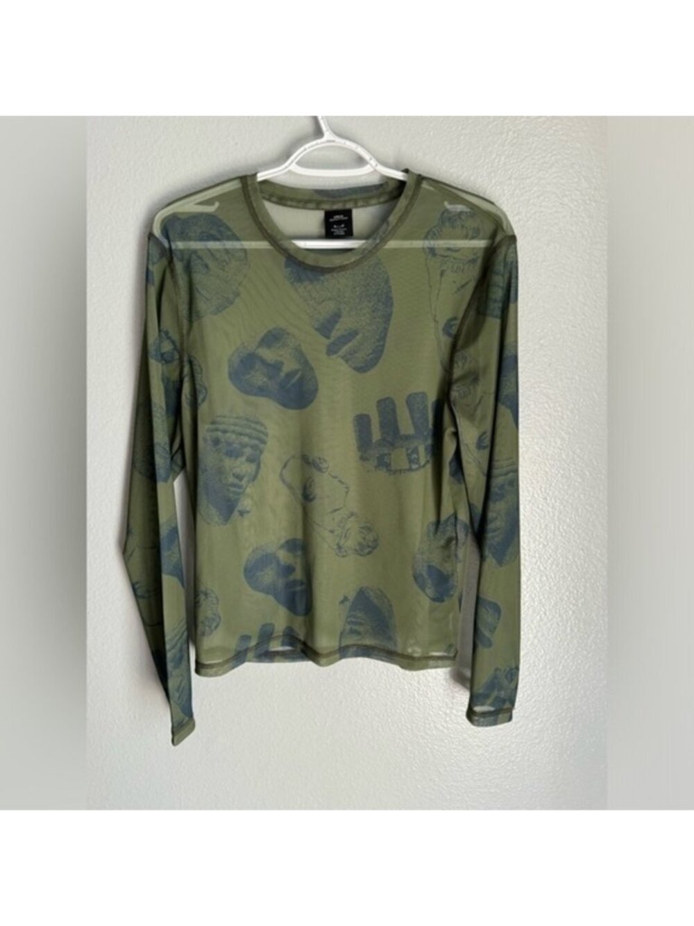 Sheer Graphic Mesh Top – Size Medium